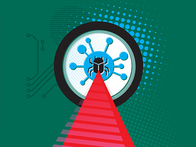 Antivirus Software - Packaging Illustrations (PC) antivirus branding bug computers flat color icons illustration packaging security software technology vector