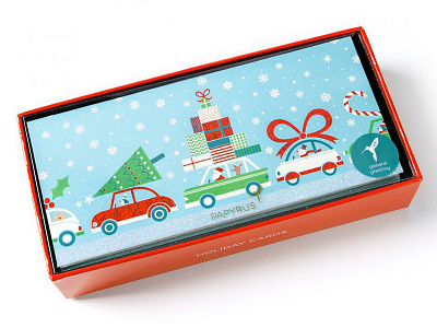 Papyrus - Christmas Card card cars character design characters christmas christmas card design festive holidays illustration snow traffic