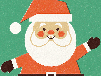 Crafty Santa (Printed) character character design christmas craft design festive holidays illustration paper printed retro santa