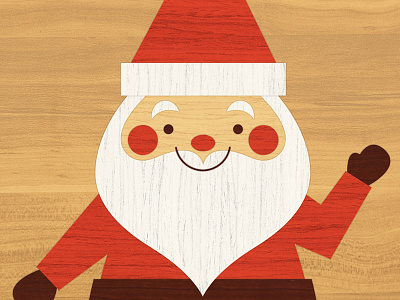 Crafty Santa (Inlaid Wood) character character design christmas craft design festive holidays illustration inlaid retro santa wood