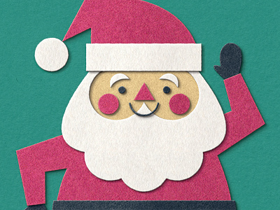 Crafty Santa (Fuzzy Felt) character character design christmas craft design felt festive fuzzy felt holidays illustration retro santa