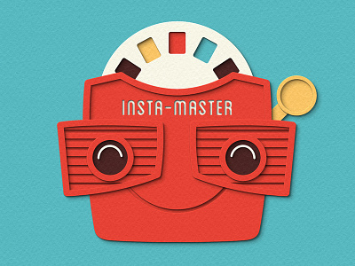 Insta-Master digital illustration instagram paper paper art paper craft paper cut papercraft papercut retro viewmaster