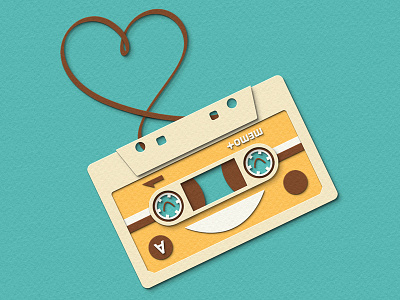Memory Tape cassette compilation digital illustration mixtape music paper art paper craft paper cut retro tape