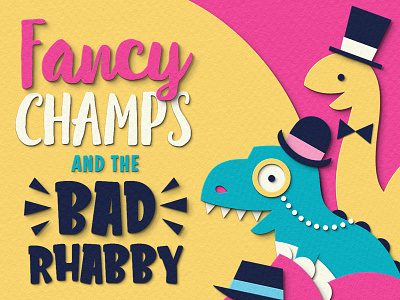 Fancy Champs and the Bad Rhabby book cancer children childrens book design dinosaurs illustration kids