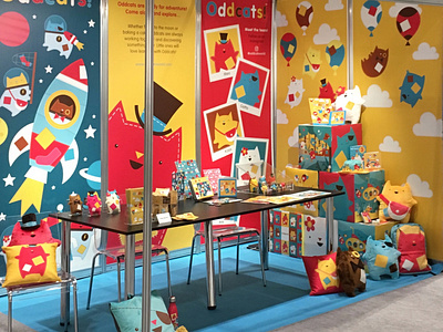 Oddcats! Stand Design brand cats cute exhibition exhibition design illustration kawaii kids licensing oddcats preschool publishing shell scheme stand design