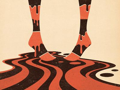 Meltdown art design drip fashion feet illustration legs melt orange puddle socks woman
