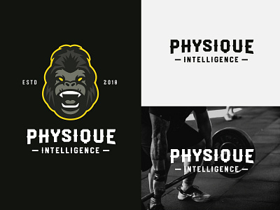 Physique Intelligence - Personal trainer logo aggressive ape branding fitness gorilla