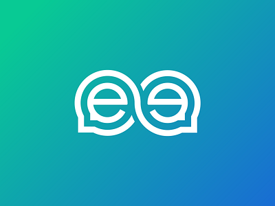 Networking ee mark branding conversation e ee gradient logo logomark logotype networking speech talk