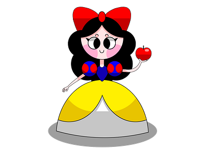 Cute Snow White apple character characterdesign children childrens book cute dwarf dwarves fairy fairytale girl graphic graphic illustration grimm illustration kids lady princess snow snowwhite