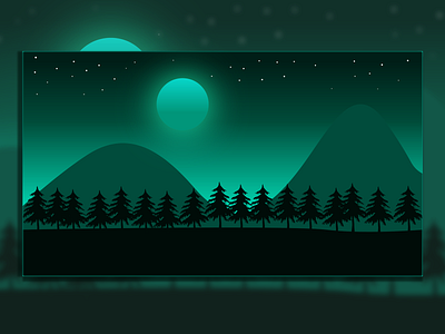 Simple illustration design flat design flat illustration forest icon illustration landscape night simple ui ux vector vector illustration vectorart wallpaper