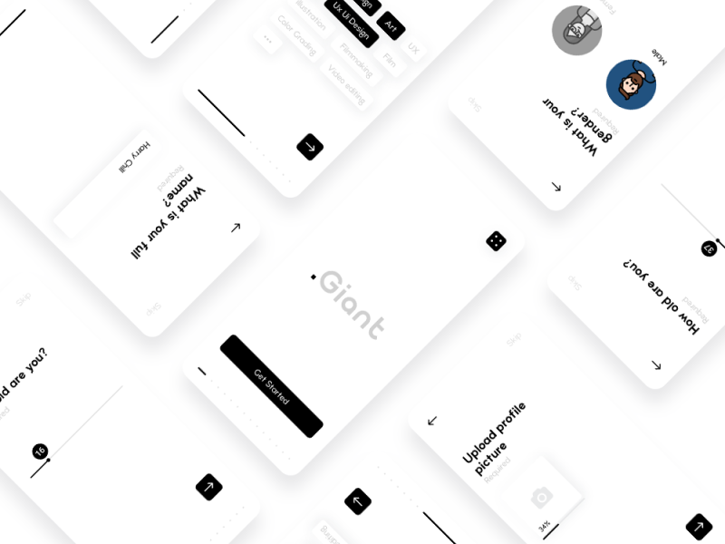 B&W Mobile App Design By Giant Studios On Dribbble