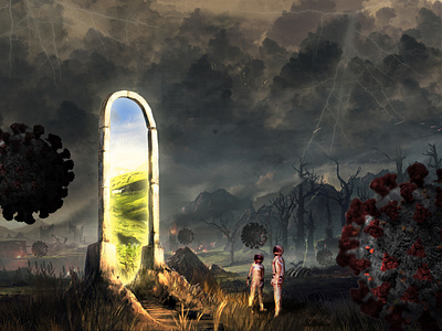 COVID GATE adobe design editing fantasy manipulation photo manipulation photoshop portal