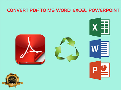 Convert PDF to word excel powerpoint design illustration illustrator lettering minimal typography vector