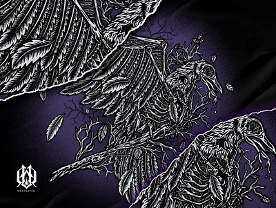 Dead Bird art artwork bandjob bird clothing dark darkart digitalillustration illustration metal metalartwork skull teedesign tshirtdesign vector