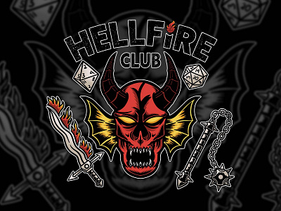 Hellfire Club Fanart artwork clothing darkart hellfire illustration netflix netflixseries strangerthings strangerthings4 teedesign vector