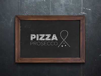 Pizza & Prosecco Logo ampersand brand branding graphics logo minimal pizza prosecco simple