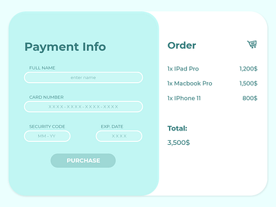 #DailyUI #002 - Credit Card Checkout Page