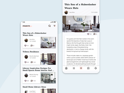 Interior blog mobile application