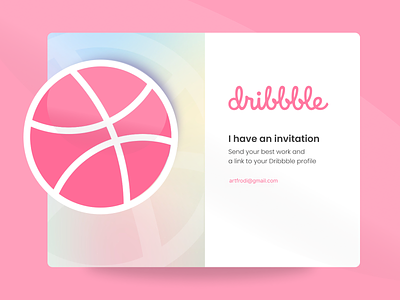 Dribbble Invite 3d aplication app branding design dribbble graphic design illustration invitatiom invite logo mobile mobile app motion graphics ui web