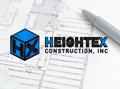 HEIGHTEX CONSTRUCTION, INC 3d logo design design illustration logo vector