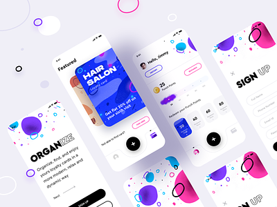 Punch app all screens version 1 app branding cards create account email id password fonts illustration login logo loyalty card neel pattern texture phone number prakhar sharma signup ui user address ux vector