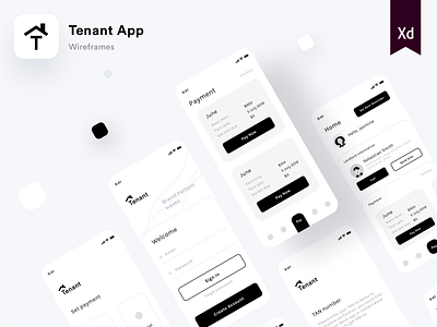 Tenant App featured on Behance