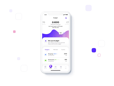 Budget setup presentation for Revolut on BEHANCE animation behance project budget case study design icons icons set illustration interaction ios iphone mockup iphone x neel prakhar restaurant sharma shopping summary ui ux ux research