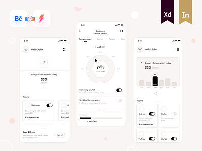 Wireframes for Energy Monitor App