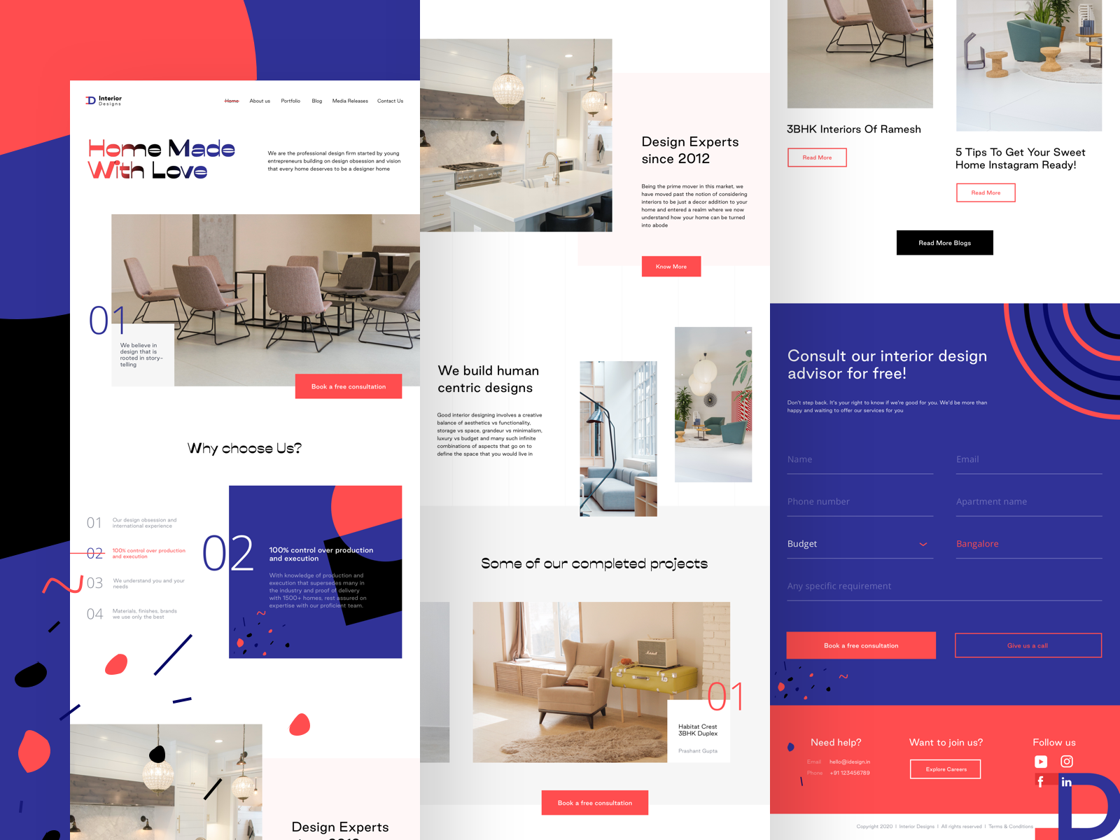 Interior design firm website by Prakhar Neel Sharma on Dribbble