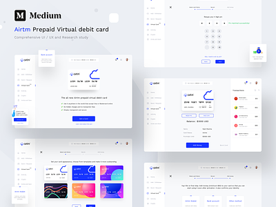 Airtm complete UX, UI and research study on Medium account app article cards dashboard figma sketch xd illustration logo medium money wallet neel prakhar research security sharma ui ux design vector web
