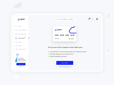 Airtm dashboard interaction account cloud credit debit currency dashboard dollars exchange imac interaction interaction animation interface ipad macbook money neel prakhar send save sharma spending ui ux