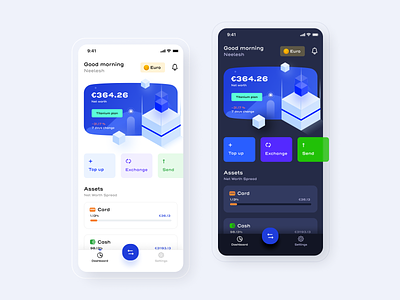 Rejected proposal for a Fintech App app asset budget iphone card cash dashboard exchange finance fintech icon illustration ios money neel prakhar search settings sharma stock ui