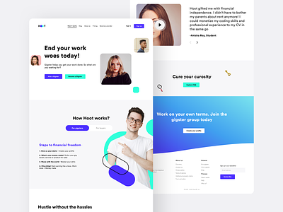 Unigigs HOW IT WORKS page college freelancer gigs hire hiring icon illustration job neel prakhar search sharma student subscribe ui ux web web design website work