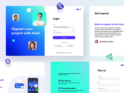 Unigigs Login and Sign up screens college createaccount dashboard earning figma finance freelance graphic design login neel prakhar sharma signup sketch xd students teacher ui ux user interface experience web app website