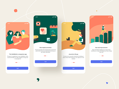 Hellobetter onboarding exploration app course design figma sketch xd healthcare icon illustration ios medical mental mental health mobile neel online prakhar problems psychological support sharma ui ux