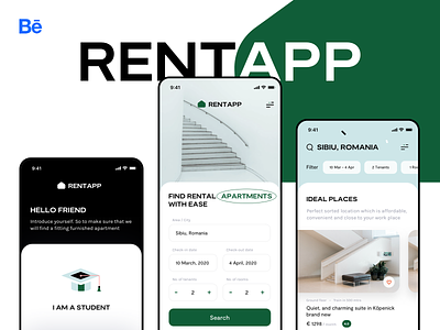 Rentapp case-study live on Behance