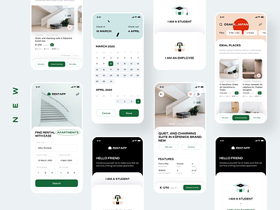 Rentapp new and old designs airbnb apartment app branding calendar design employee illustration landlord logo mobile motion graphics neel prakhar rent sharma student tenant ui web