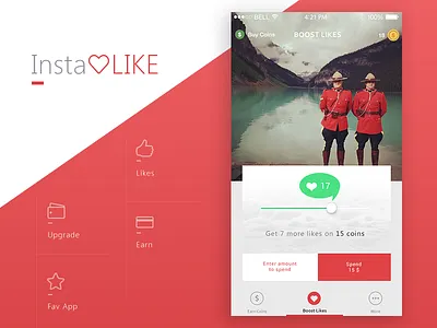 Instalike app UI bonus instagram instalike pro social ui ux