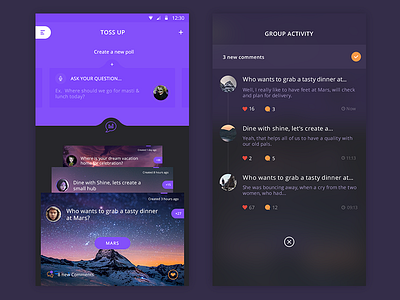 TOSS UP app redesign 