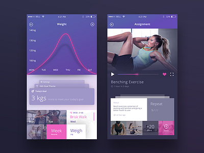 Fitness app mockup 