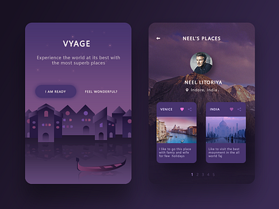 Vyage app mockups