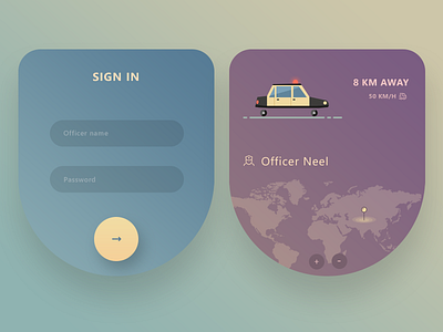 Cops eye (mock ups) cops location neel officer poliuce profile signin ui