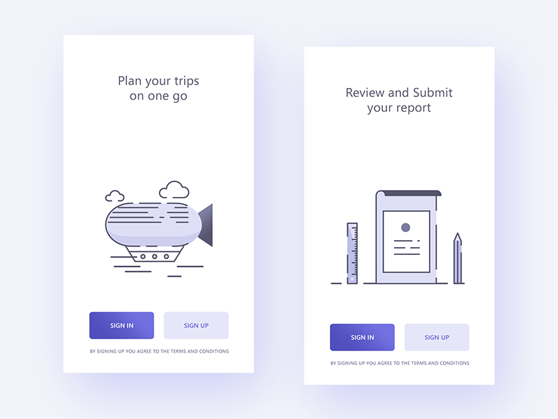Intro screens for Concur app by Prakhar Neel Sharma on Dribbble