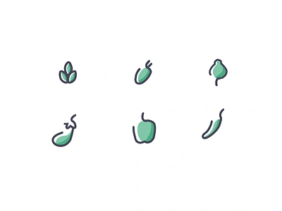 Veggie Icons food icons line ui veg vegetarian