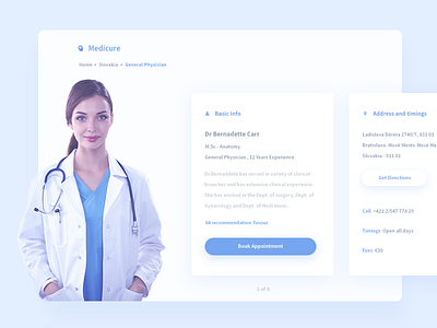 Doctor Profile (medical product) card doctor patient profile ui web