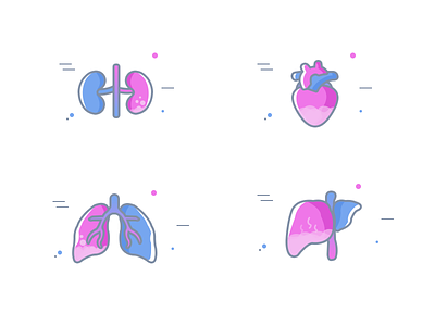 Some medical Illustrations app disease doctor heart io kidney liver lungs patient web