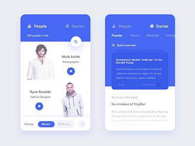 people + story screen by Prakhar Neel Sharma on Dribbble