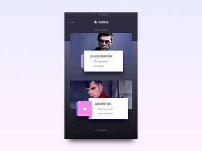 People screen (concept) app concept mail menu message people search ui