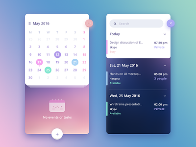 N-calendar app concept add app calendar date event menu search task ui