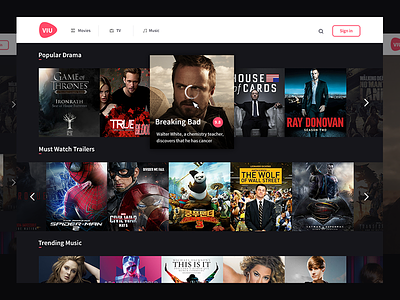 Viu Design Test (for streaming programs or movies) drama movies music player stream tv video